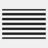 最も深い黒い水玉模様幅ストライプのと無地の ラッピングペーパーシート (正面)