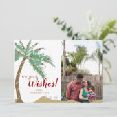 最も温かいパームツリーのホリデーウィッシュの写真 シーズンカード (スタンド正面)