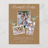 最も温かい願い クラフトユーカリ写真コラージュ シーズンポストカード (正面)