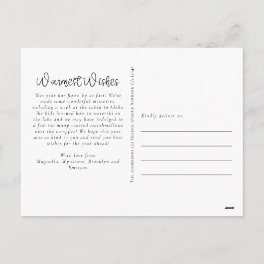 最も温かい願い バルコニー ユーカリ 写真 コラージュ シーズンポストカード (裏面)