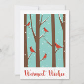最も温かい願い 鳥 雪 赤 フォト ホリデー カード (正面)