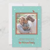 最も温かい願い 鳥 雪 赤 フォト ホリデー カード (裏面)