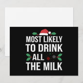 最も牛乳を飲み干しそうなクリスマスマッチ シーズンカード (正面/裏面)