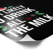 最も牛乳を飲み干しそうなクリスマスマッチ フォトプリント            (角)