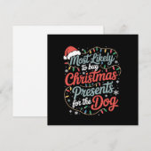 最も犬にクリスマスプレゼントを買いそう シーズンカード (正面/裏面)