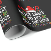 最も犬のクリスマスを愛撫する可能性がおもしろい高い ラッピングペーパー (ロールコーナー)