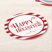 最も甘いハッピーホリデーズ |クリスマスカスタム ラウンドペーパーコースター (アングル)