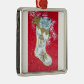 最も甘いヴィンテージのクリスマスの子ネコ メタルオーナメント (右)