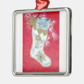 最も甘いヴィンテージのクリスマスの子ネコ メタルオーナメント (左)