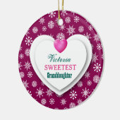 最も甘い孫娘のあずき色の雪片A12 セラミックオーナメント (左)