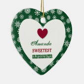 最も甘い孫娘の雪片およびハートZ15 セラミックオーナメント (右)