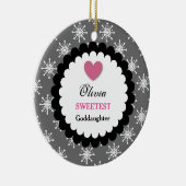 最も甘い教女の銀の白い雪片S18Z セラミックオーナメント (右)