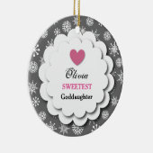 最も甘い教女の銀の白い雪片S18Z セラミックオーナメント (右)