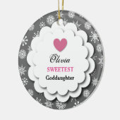 最も甘い教女の銀の白い雪片S18Z セラミックオーナメント (左)