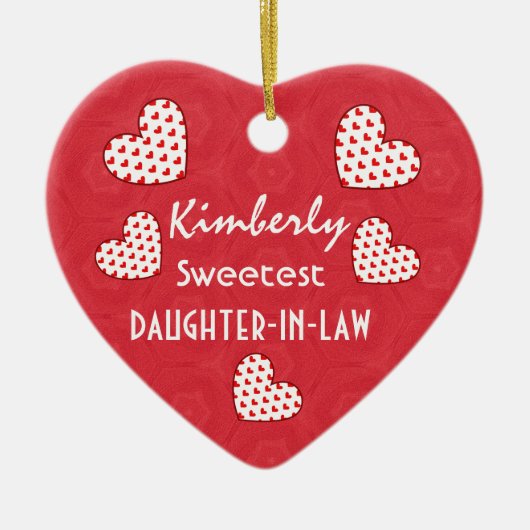 最も甘い義理の娘の赤いハートV09 セラミックオーナメント (正面)