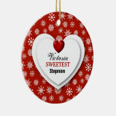 最も甘いSTEPMOM赤と白の雪片A1 セラミックオーナメント (右)