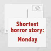 最も短いホラーストーリー：月曜日 ポストカード (正面/裏面)