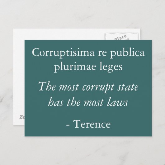 最も破損した州 – テレンス引用文 ポストカード (正面/裏面)