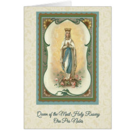 最も神聖な数珠カードw/prayerの女王