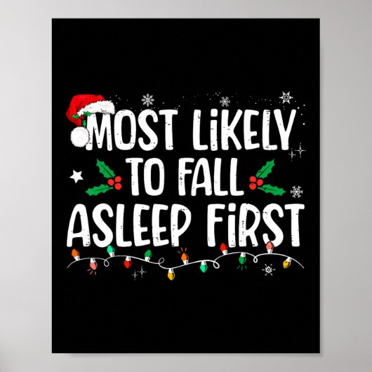最も秋眠っている最初のおもしろいクリスマス家族 ポスター (正面)