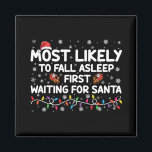 最も秋眠っている最初のおもしろいクリスマス家族 マグネット<br><div class="desc">最も秋眠っている最初のおもしろいクリスマス家族</div>