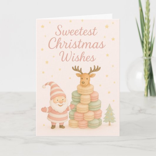 最も素敵なクリスマスの願い サンタ&マカロン シーズンカード (正面)