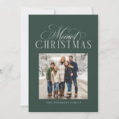 最も素敵なクリスマス　エレガントな緑の写真 シーズンカード (正面)