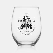 最も素敵なタキシード ウェディング ステムなしワイングラス (正面)