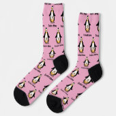 最も素敵なママペンギン ファミリーデザイン ソックス (左)