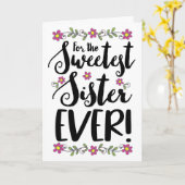 最も素敵な姉妹へ 現代の手書き文字 カード (黄色い花)