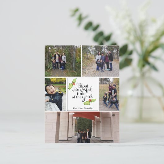 最も素敵な年の時期の家族写真 シーズンポストカード (スタンド正面)