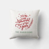 最も素敵な時期のフェスティブなクリスマスファミリー クッション (裏面)