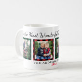 最も素敵な時期のプレイド写真クリスマス コーヒーマグカップ (正面左)