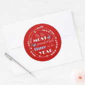 最も素敵な時期のホリデー ラウンドシール (封筒)