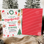 最も素敵な時間のクリスマス1歳誕生日パーティー 招待状