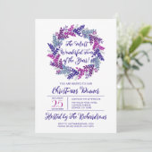 最も素敵な時間 パープルリースのクリスマスパーティー 招待状 (スタンド正面)