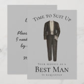 最も素敵な男の提案 スーツを着る時間 ヴィンテージ タキシード 招待状 (正面/裏面)
