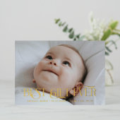 最も素敵な贈り物 誕生のお知らせ ホリデーシーズン 箔招待状 (立ち正面)