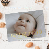 最も素敵な贈り物 誕生のお知らせ ホリデーシーズン 箔招待状