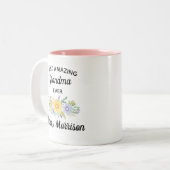 最も素晴らしいおばあちゃん,水彩花 ツートーンマグカップ (正面左)