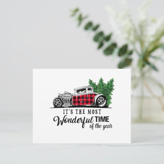 最も素晴らしいこの時期 ホットロッド ポストカード (スタンド正面)