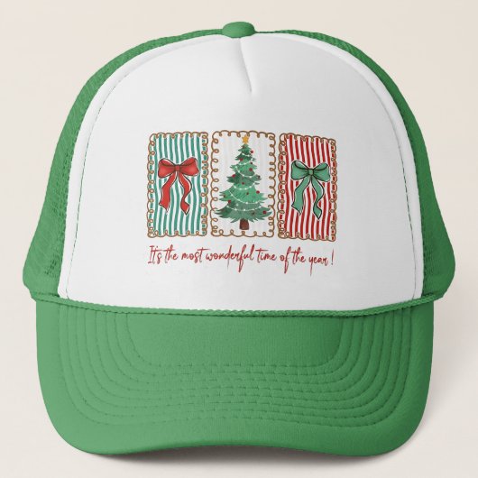 最も素晴らしいクリスマスの時期 コケット クリスマス キャップ (正面)