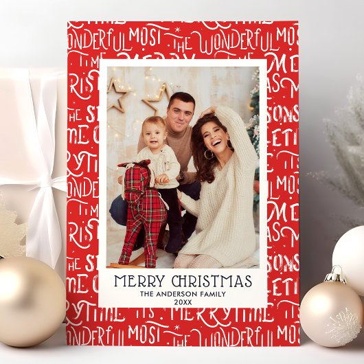 最も素晴らしいクリスマスファミリーホリデーフォトカード