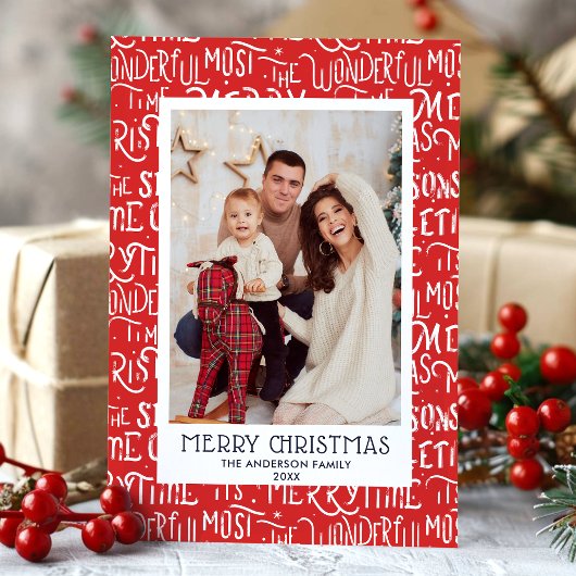 最も素晴らしいクリスマスファミリーホリデーフォトカード