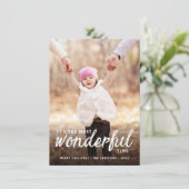 最も素晴らしいクリスマス手書きスクリプトの写真 シーズンカード (スタンド正面)