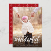 最も素晴らしいクリスマス手書きスクリプトの写真 シーズンカード (正面/裏面)