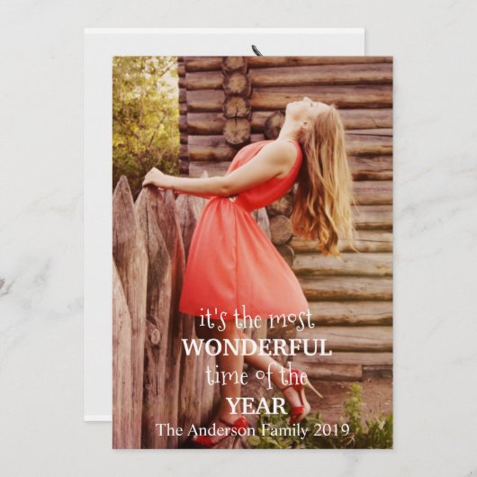 最も素晴らしいクリスマス自分の写真を追加 シーズンカード (正面/裏面)