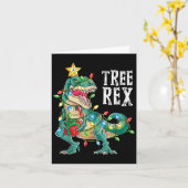 最も素晴らしいクリスマスCO恐竜クリスマスツリー カード (黄色い花)