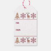 最も素晴らしいタイムウッドランド縁どの雪片 ギフトタグ (裏面)