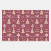 最も素晴らしいタイムウッドランド雪の結晶 ラッピングペーパーシート (正面3)